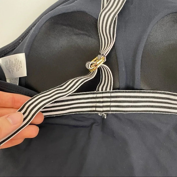 Anne Cole Studio Black White Classic Style Adjustable Halter Neck Tankini Top M - Picture 5 of 12